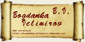 Bogdanka Velimirov vizit kartica